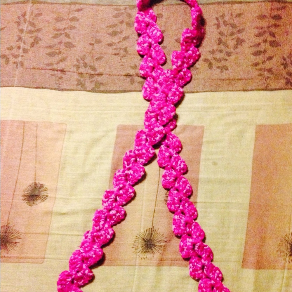 Vibrant Pink Braided Women's Scarf
